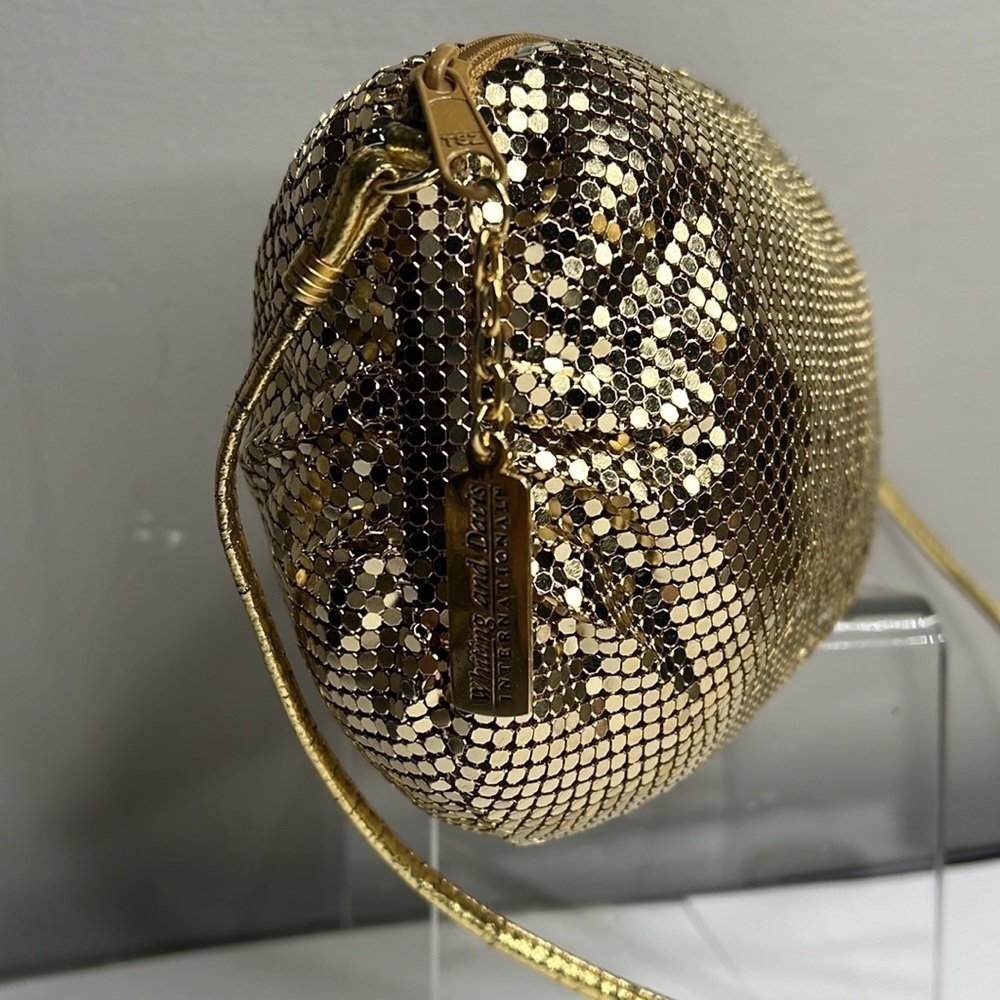 Whiting and Davis Gold Chain Link Shoulder Crossbody Zip Top Bag - Picture 4 of 13